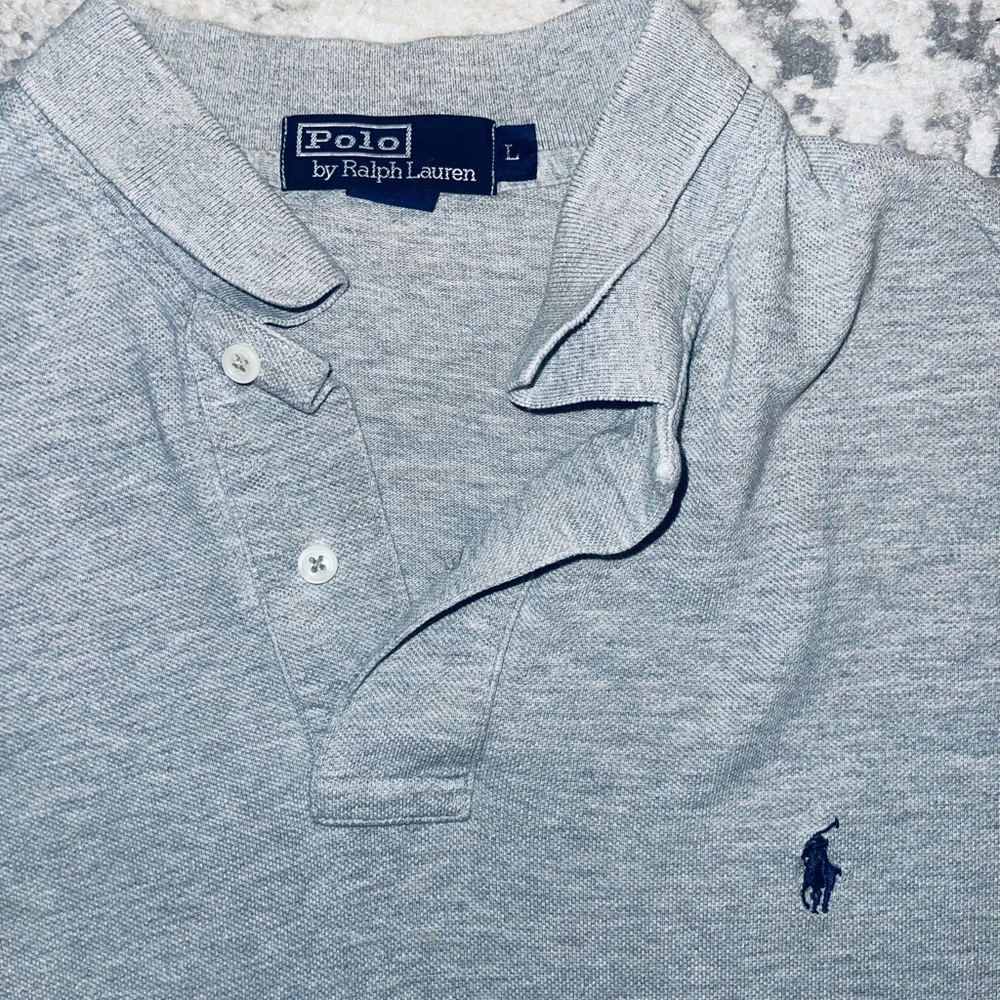 Mens Grey Ralph Lauren Polo Shirt Large